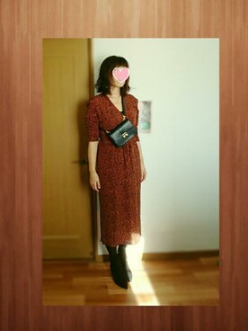 「アイテム（ブーティ）」を使った、OKURAさん（レディース・173cm・40代）の秋コーディネート