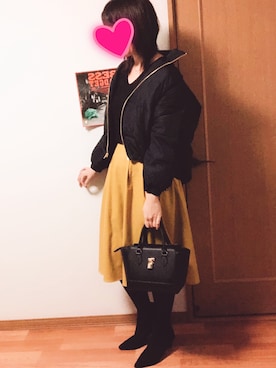 「H&M（エイチ・アンド・エム）のアイテム（ブーティ）」を使った、OKURAさん（レディース・173cm）の冬コーディネート