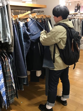 「Gregory」｜「アイテム（マウンテンパーカー）」を使った、sunさん（レディース・157cm）の春コーディネート