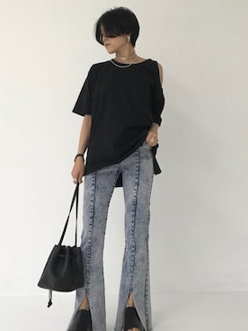 「ANAP（アナップ）のアイテム」を使った、NATSUKIさん（レディース・152cm）の春コーディネート
