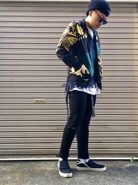 「PUMA」｜「アイテム（スリッポン）」を使った、のんさん（メンズ・168cm）の秋コーディネート