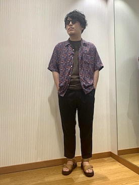 「サングラススタイル」｜「アイテム（サンダル）」を使った、MEN'S STAFFさん（メンズ・174cm）の春コーディネート