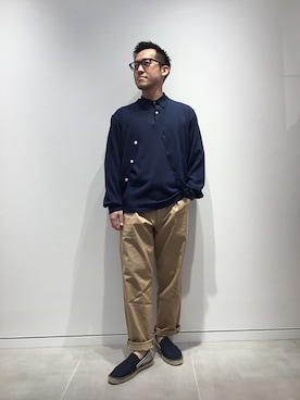 「SHIPS any（シップス エニィ）のアイテム（チノパンツ）」を使った、MEN'S STAFFさん（メンズ・165cm）の春コーディネート