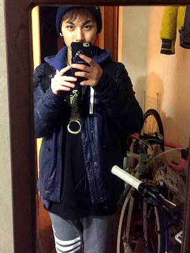 「POLO RALPH LAUREN（ポロ ラルフ ローレン）のフリース フルジップ フーディ（パーカー）」を使った、®️さん（メンズ・162cm）の冬コーディネート