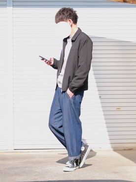 「CONVERSE（コンバース）のconverse コンバース ALL STAR HI オールスター ハイ 3206 BLACK(US)（スニーカー）」を使った、neokino_yatuさん（メンズ・176cm・20代）の秋コーディネート