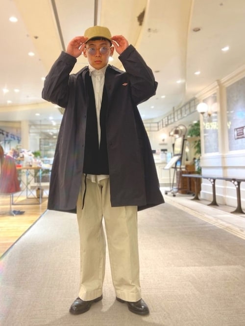 ゆーと Dantonのステンカラーコートを使ったコーディネート Wear