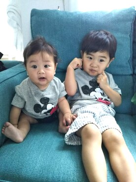 「ミッキー」｜hsmさん（キッズ・90cm）の夏コーディネート