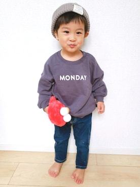 「アイテム（スウェット）」を使った、hsmさん（キッズ・80cm）の秋コーディネート