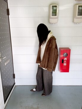 「AS KNOW AS plus（アズノゥアズプラス）のアイテム（バレエシューズ）」を使った、kumaさん（レディース・167cm）の冬コーディネート