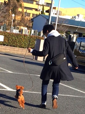 「GU（ジーユー）の（GU）スキニーフィットジーンズ（MEN ⁄ ジーンズ）」を使った、Taki(プチプラ)さん（メンズ・180cm）の冬コーディネート