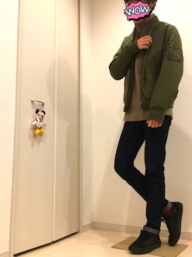 「ADPOSION（アドポーション）のアイテム（ジャケット/アウター）」を使った、Taki(プチプラ)さん（メンズ・180cm）の冬コーディネート