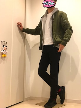 「ADPOSION（アドポーション）のアイテム（ジャケット/アウター）」を使った、Taki(プチプラ)さん（メンズ・180cm）の冬コーディネート
