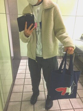 「アイテム（ブルゾン）」を使った、サランピさん（メンズ・178cm・10代）の冬コーディネート