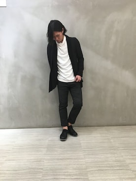 「TORNADO MART（トルネードマート）のTORNADO MART∴テンセルスラブ裏毛　ドレープカットソー（Tシャツ/カットソー）」を使った、KAWAKAMIさん（メンズ・176cm）の春コーディネート