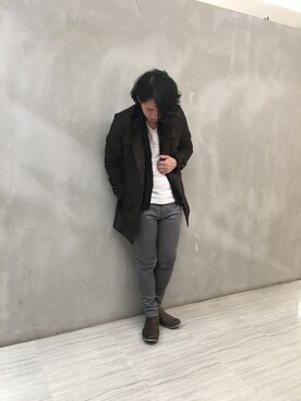「TORNADO MART（トルネードマート）のアイテム（その他アウター）」を使った、KAWAKAMIさん（メンズ・176cm）の秋コーディネート