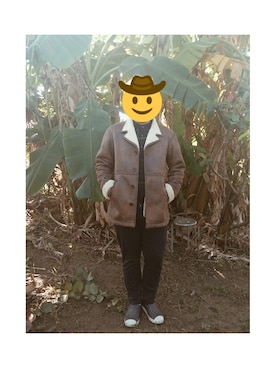 「GU（ジーユー）のアイテム（ムートンコート）」を使った、Maxさん（メンズ・172cm）の冬コーディネート