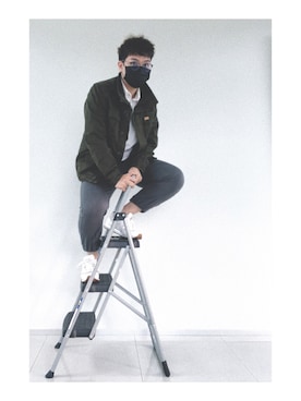 「CACO（カコ）のアイテム（ジャケット/アウター）」を使った、Maxさん（メンズ・172cm）の冬コーディネート