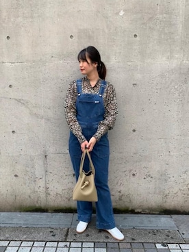 「Wrangler（ラングラー）のアイテム（オールインワン・サロペット）」を使った、𝓝さん（レディース・161cm）の夏コーディネート