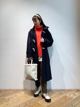 「RECOMMEND  ITEM STYLING」｜「アイテム（ダッフルコート）」を使った、𝓝さん（レディース・161cm）の秋コーディネート