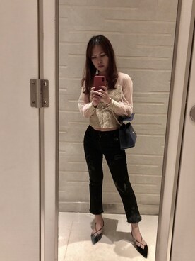 「Mo&Co.（モーアンドコー）のアイテム（パンツ）」を使った、Violaaa _Wさん（レディース・163cm）の春コーディネート