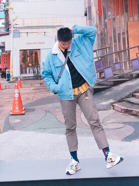 「5（ファイブ）のアイテム（ジャケット/アウター）」を使った、su jingさん（メンズ・173cm）の春コーディネート
