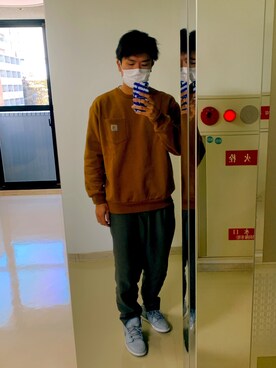 「Carhartt WIP（カーハートダブリューアイピー）のアイテム（スウェット）」を使った、けーすけさん（メンズ・183cm）の秋コーディネート