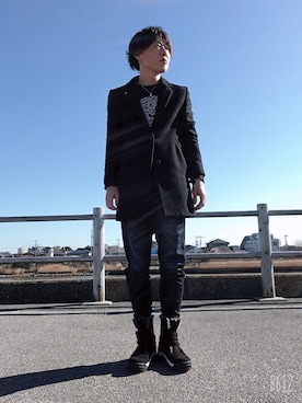 「1PIU1UGUALE3  RELAX （ウノピゥウノウグァーレトレ リラックス）のアイテム（パンツ）」を使った、jununoさん（メンズ・172cm）の冬コーディネート