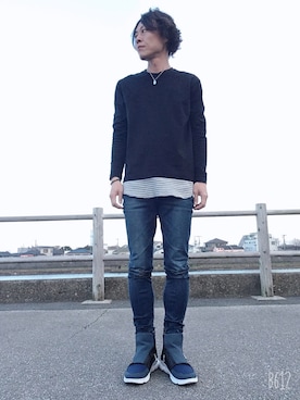 「SHIPS JET BLUE（シップスジェットブルー）のアイテム（Tシャツ/カットソー）」を使った、jununoさん（メンズ・172cm）の春コーディネート