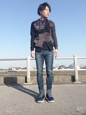 「1PIU1UGUALE3  RELAX （ウノピゥウノウグァーレトレ リラックス）のアイテム（シューズ）」を使った、jununoさん（メンズ・172cm）の春コーディネート