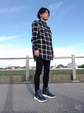 「1PIU1UGUALE3  RELAX （ウノピゥウノウグァーレトレ リラックス）のアイテム（シューズ）」を使った、jununoさん（メンズ・173cm）の春コーディネート