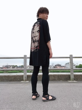 「KMRii（ケムリ）のアイテム（シャツ/ブラウス）」を使った、jununoさん（メンズ・173cm）の夏コーディネート
