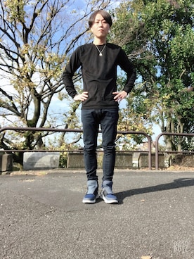「1PIU1UGUALE3  RELAX （ウノピゥウノウグァーレトレ リラックス）のアイテム（シューズ）」を使った、jununoさん（メンズ・173cm）の冬コーディネート