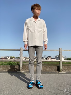 「1piu1uguale3 RELAX（ウノピュウノウグァーレトレリラックス）のアイテム（シューズ）」を使った、jununoさん（メンズ・173cm）の春コーディネート