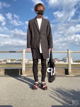 「1piu1uguale3 RELAX（ウノピュウノウグァーレトレリラックス）のアイテム（バッグ）」を使った、jununoさん（メンズ・173cm）の春コーディネート