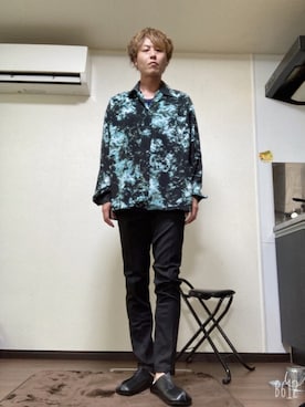 「CASPER JOHN（キャスパージョン）のアイテム（スリッポン）」を使った、jununoさん（メンズ・173cm）の夏コーディネート
