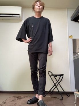 「CASPER JOHN（キャスパージョン）のアイテム（スリッポン）」を使った、jununoさん（メンズ・173cm）の夏コーディネート