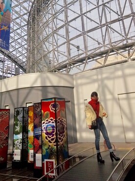 「石川旅行」｜りーちゃんさん（レディース・162cm）の冬コーディネート