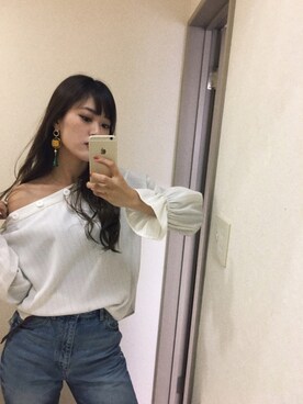 「ハイウエストストレートジーンズ」｜りーちゃんさん（レディース・162cm）の春コーディネート