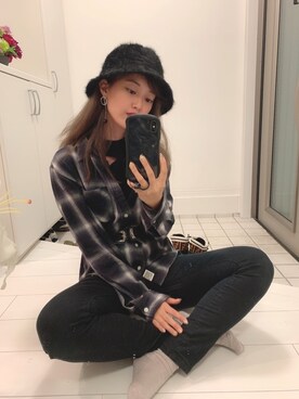 「MURUA（ムルーア）のアイテム（ピアス（両耳用））」を使った、りーちゃんさん（レディース・162cm）の秋コーディネート