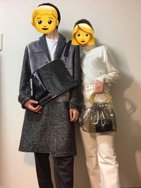 「LANVIN（ランバン）のアイテム（ジャケット/アウター）」を使った、りーちゃんさん（レディース・162cm）の冬コーディネート