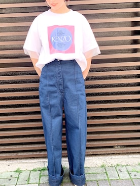 「KENZO」｜「アイテム（Tシャツ/カットソー）」を使った、sayakaさん（レディース・158cm）の春コーディネート