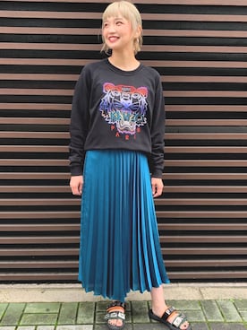 「KENZO」｜「アイテム（サンダル）」を使った、sayakaさん（レディース・158cm）の夏コーディネート
