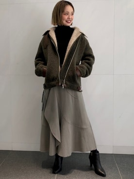 「M/M ATTACHMENT（エムエムアタッチメント）のアイテム（スカート）」を使った、sayakaさん（レディース・158cm）の秋コーディネート