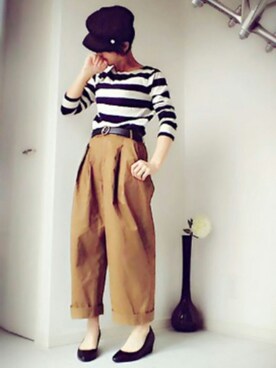 「アーバンリサーチ」｜「アイテム（キャスケット）」を使った、taoさん（レディース・155cm）の春コーディネート