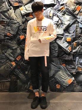 「Right-on（ライトオン）のアイテム（デニムパンツ）」を使った、Right-on  TOKYOさん（メンズ・174cm）の春コーディネート