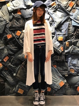 「CONVERSE（コンバース）のアイテム（帽子）」を使った、Right-on  TOKYOさん（レディース・155cm）の夏コーディネート