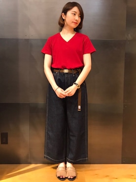 「Right-on（ライトオン）のアイテム（サンダル）」を使った、Right-on  TOKYOさん（レディース・158cm）の夏コーディネート