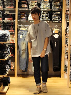 「Right-on（ライトオン）のアイテム（デニムパンツ）」を使った、Right-on  TOKYOさん（メンズ・174cm）の夏コーディネート