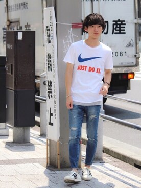 「Right-on（ライトオン）のアイテム（デニムパンツ）」を使った、Right-on  TOKYOさん（メンズ・173cm）の夏コーディネート