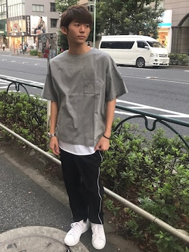 「白いスニーカー」｜Right-on  TOKYOさん（メンズ・175cm）の夏コーディネート